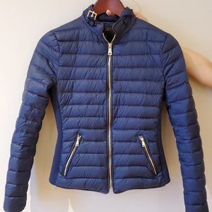Zara Down Puffer Jacket - Navy Blue